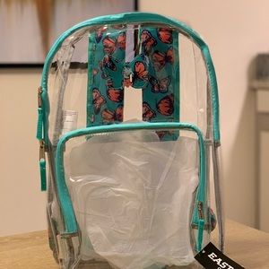 Clear girls bookbag with butterfly